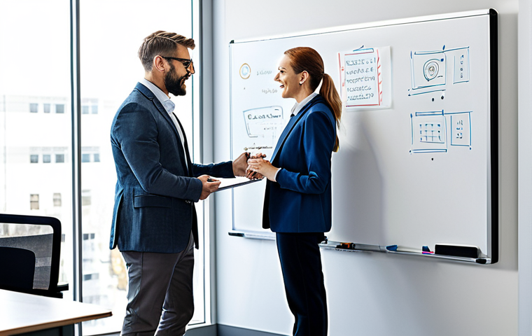 **
"A diverse team of professionals collaborating in a brightly lit, modern office space. They are brainstorming ideas on a whiteboard, dressed in modest business casual attire. The atmosphere is energetic and positive. Safe for work, appropriate content, fully clothed, professional environment, perfect anatomy, natural proportions, family-friendly, high resolution."
**